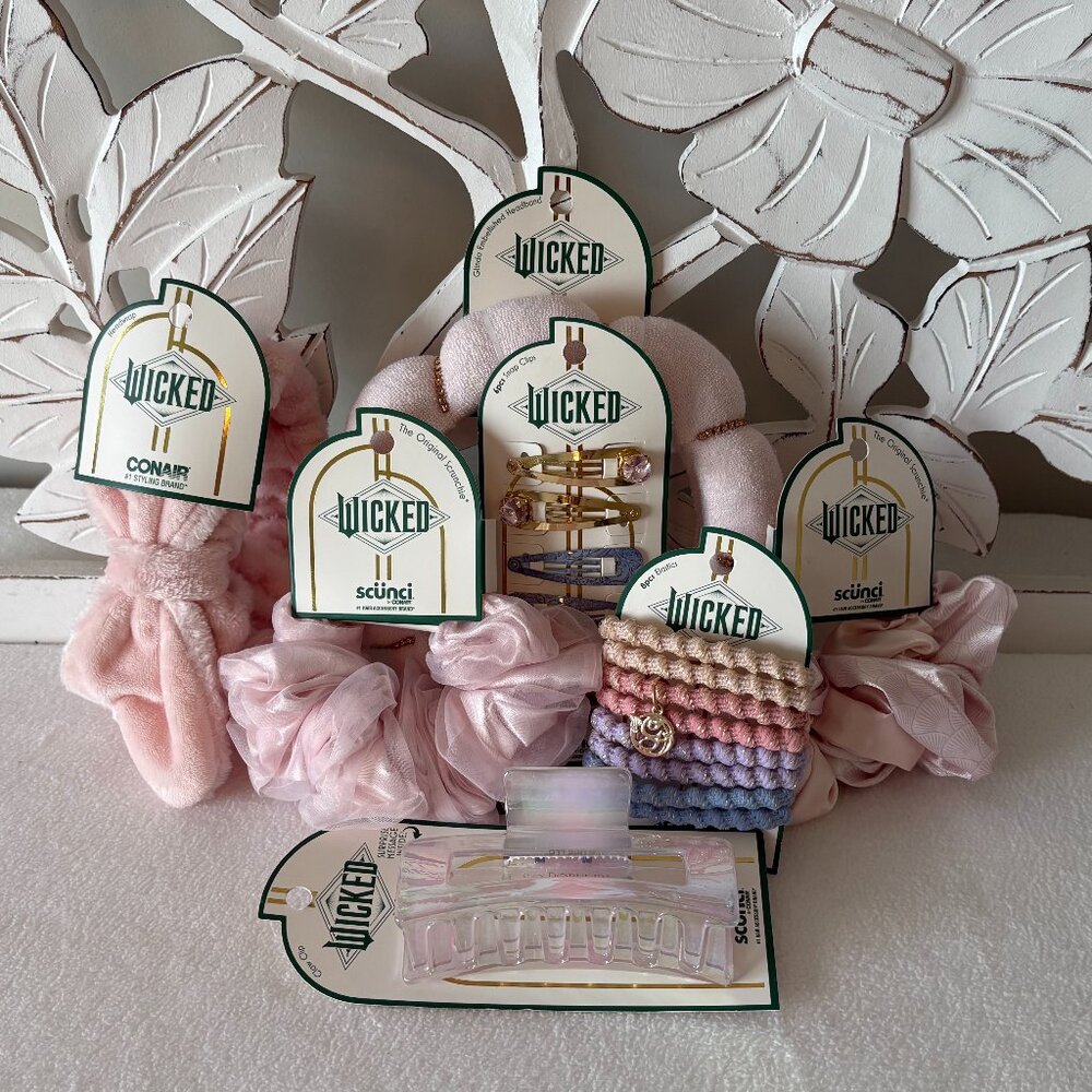 NWT - Wicked Scunci By Conair Glinda Hair Accessories Set